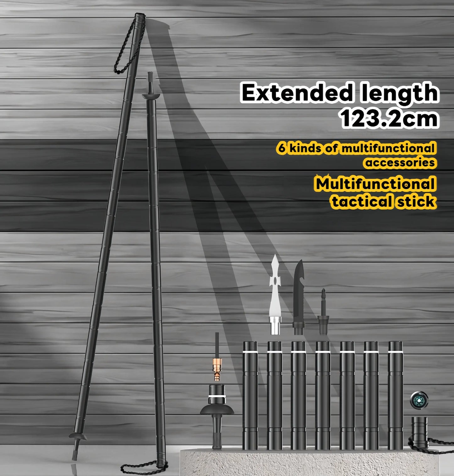 2026 DrAcher TitanGrip 123cm Tactical Survivor Staff