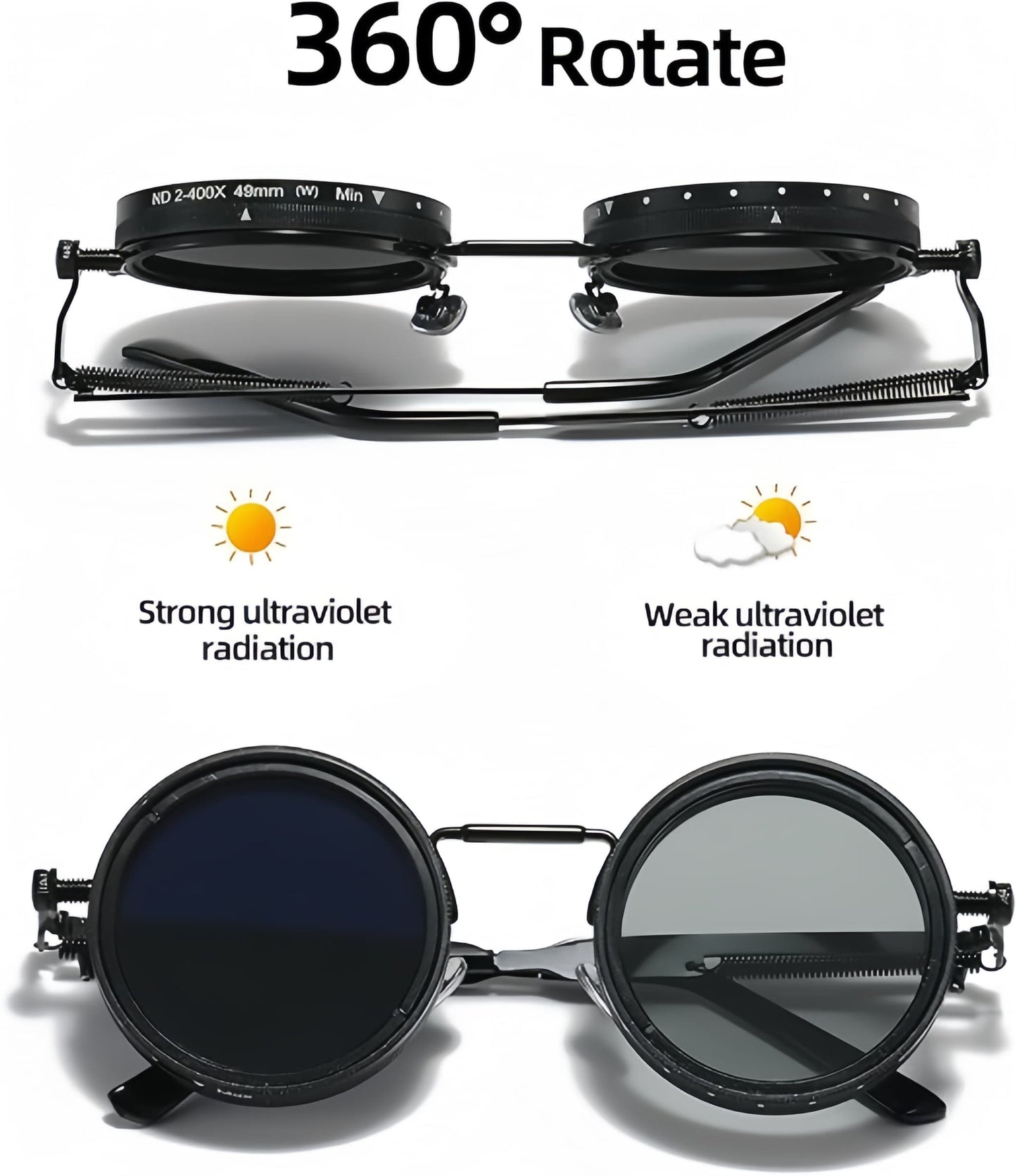 DrAcher ChronoGuard Variable-Tint Steampunk Glasses