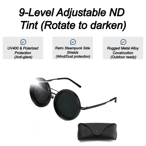 DrAcher ChronoGuard Variable-Tint Steampunk Glasses