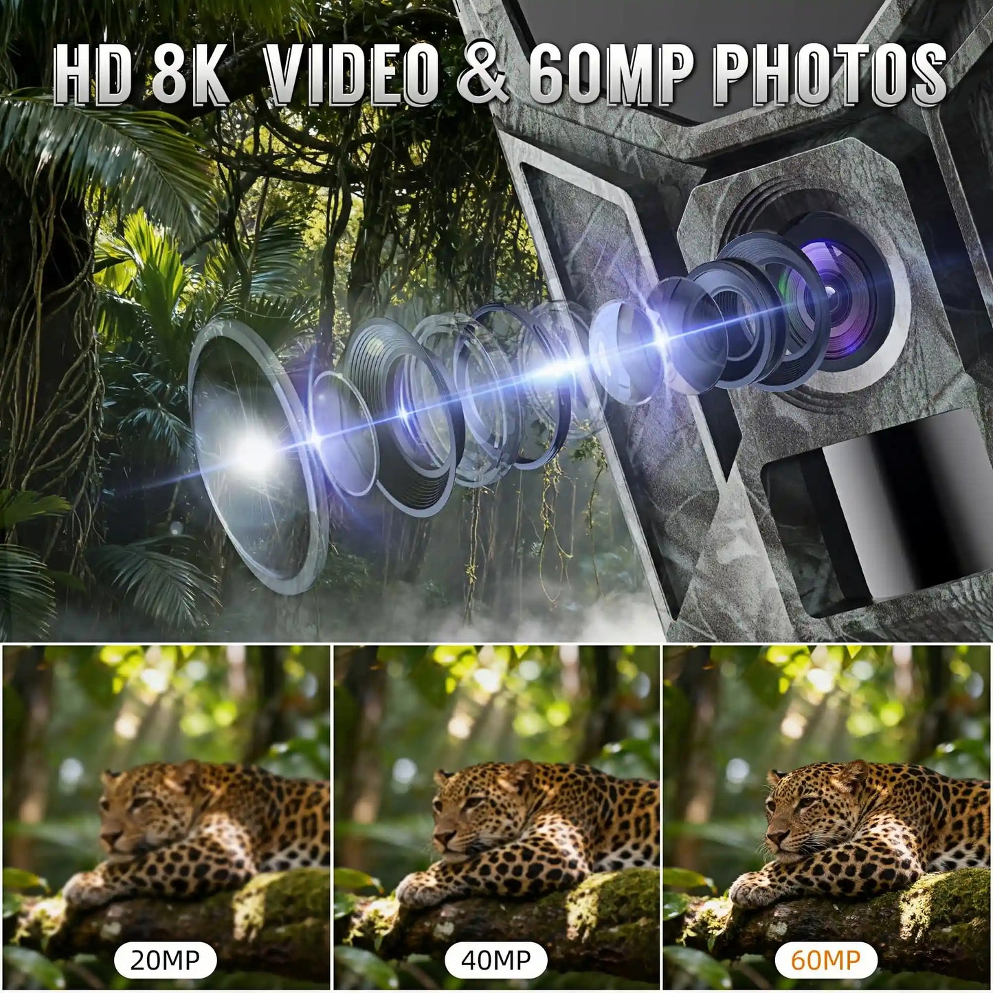 DrAcher Solar WiFi Wildlife Camera (8K Ultra HD)