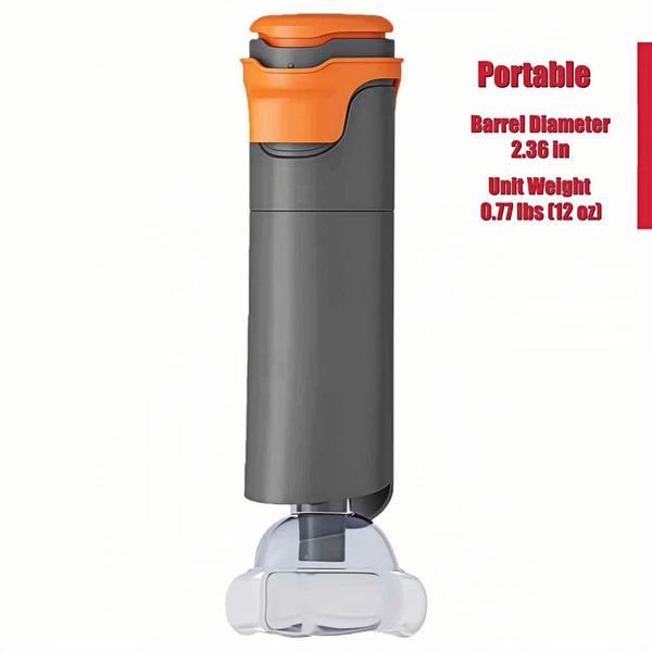 DrAcher Portable anti-choking device — compact 2.36 inch diameter, only 0.77 lbs, lightweight choking rescue device for travel, car, and on-the-go emergency use